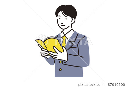 讀一本書的高中男孩 87010600