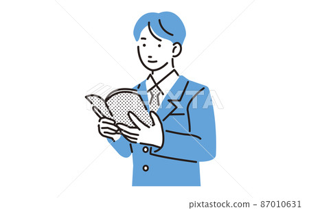 讀一本書的高中男孩 87010631