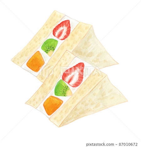 Watercolor illustration of fruit sandwich 87010672