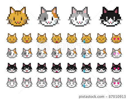 Cat Pixel Stock Vector Illustration and Royalty Free Cat Pixel Clipart