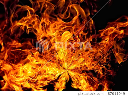 Illustration of a burning fire Illustration of a burning fire 87011049