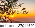 Beautiful colors on the mountain in the evening.10 87011620