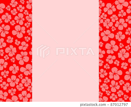 Japanese-style scroll-style background illustration material with the image of plum blossoms Japanese-style scroll-style background illustration material with the image of plum blossoms 87012797