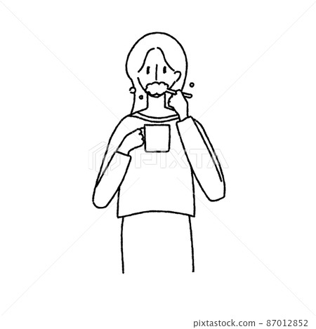 一個女人刷牙的插圖 87012852