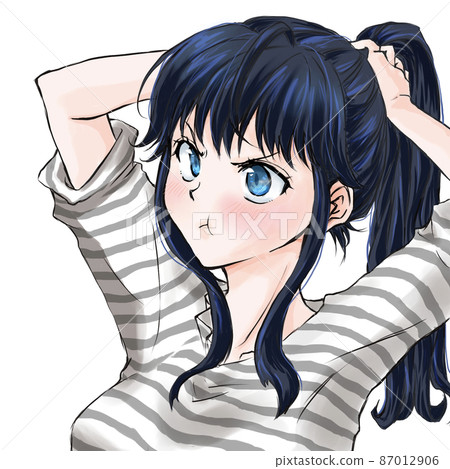 A woman who ties her hair gets angry A woman who ties her hair gets angry 87012906