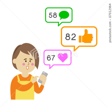 多好！滿意的家庭主婦的插圖圖像 87012964
