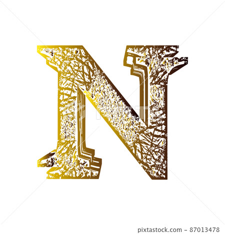 Gradient shifted letter.Art font. 87013478