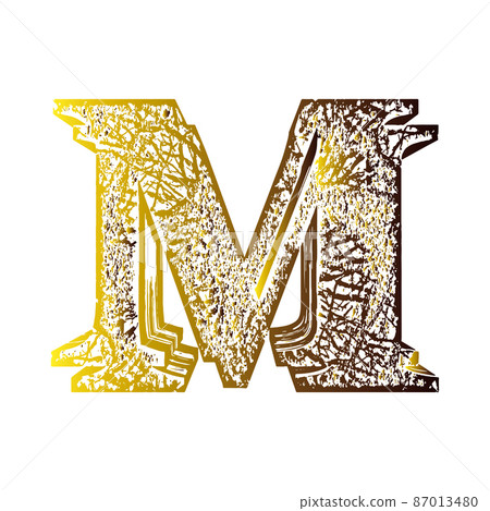 Gradient shifted letter.Art font. 87013480