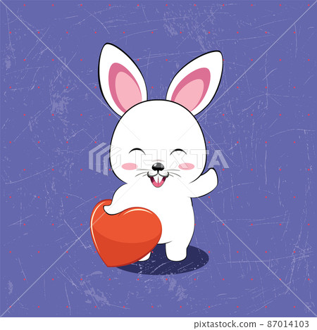 White bunny with heart card White bunny with heart card 87014103