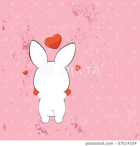 White bunny with heart card 87014104