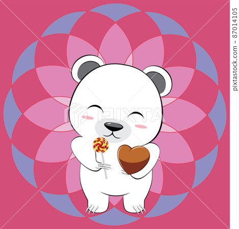 White bear with hearts 87014105