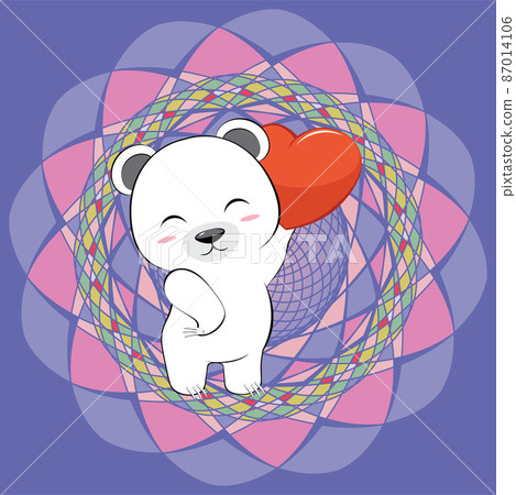 White bear with hearts White bear with hearts 87014106