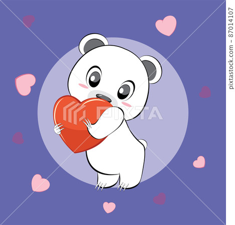 White bear with hearts White bear with hearts 87014107