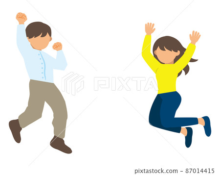 嬉戲的男人和女人的插圖-插圖素材[87014415] - PIXTA圖庫 