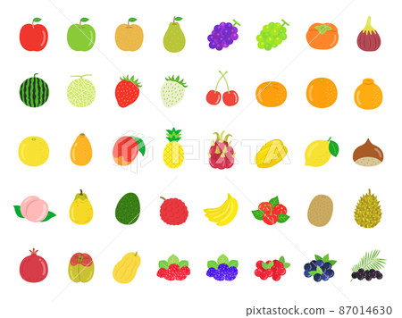 Illustration set of many kinds of fruits 87014630