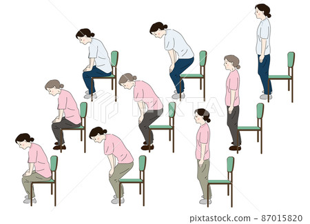 Standing up, rehabilitation occupation, caregiver, elderly person, easy way to stand up, standing up from sitting position, motion analysis, tips Standing up, rehabilitation occupation, caregiver, elderly person, easy way to stand up, standing up from sitting position, motion analysis, tips 87015820