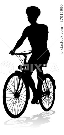 Bike and Bicyclist Silhouette Bike and Bicyclist Silhouette 87015990