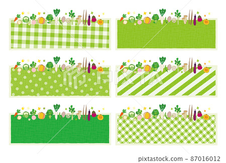 Vegetable text frame set Green system Vegetable text frame set Green system 87016012