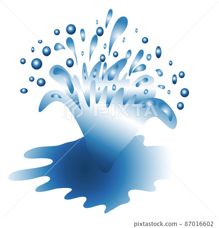 Splash of water. Drops flying in the air, water splashes. Freshness Splash of water. Drops flying in the air, water splashes. Freshness 87016602