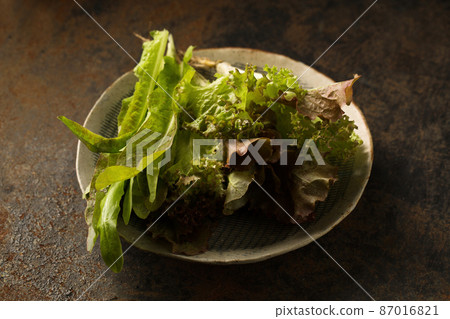 Organic Salad still life in rustic style Organic Salad still life in rustic style 87016821