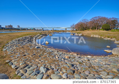 A pond in Hyogojima Park in Tamagawa, Setagaya-ku, Tokyo 87017365