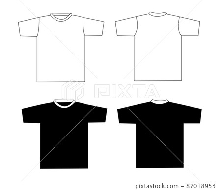 Blank t-shirt template. Front and back Blank t-shirt template. Front and back 87018953