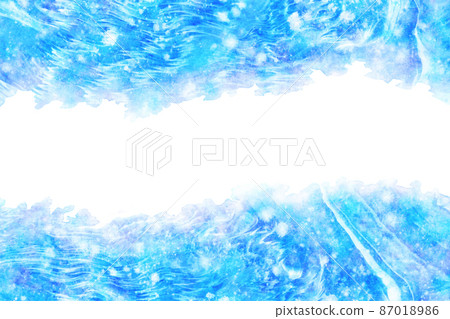 水波藍色水彩矢量背景 87018986
