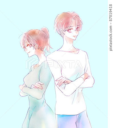 Back to back male and female duo 87019418