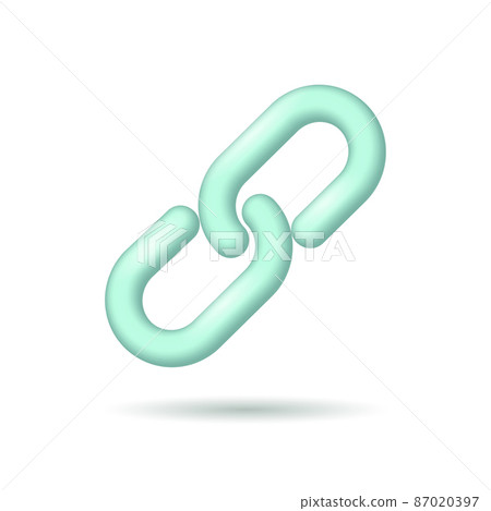 Blockchain link sign 3D cartoon symbol. Internet technology chain security business network concept vector illustration 87020397