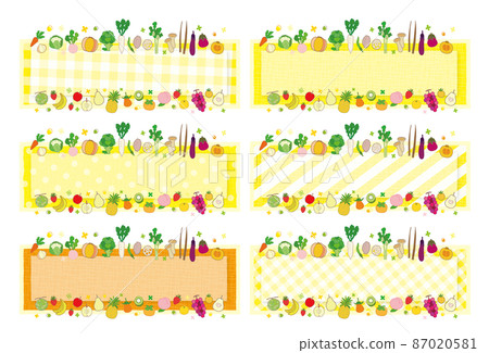 Vegetable and fruit text frame set Yellow 87020581