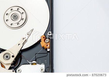 Hard disk drive and open cover. Computer hardware, Hard disk drive and open cover. Computer hardware, 87020673