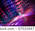 Bright structure of glass blocks - abstract computer generated 3d illustration 87020847