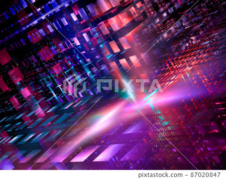 Bright structure of glass blocks - abstract computer generated 3d illustration Bright structure of glass blocks - abstract computer generated 3d illustration 87020847