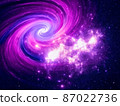 Spiral galaxy and star clusters - abstract 3d illustration - space theme 87022736