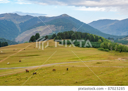Beautiful landscape of the mountainous region of Georgia, Tusheti 87023285
