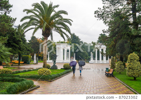 The beautiful colonnade in the seaside Park in the center of Batumi, Georgia The beautiful colonnade in the seaside Park in the center of Batumi, Georgia 87023302