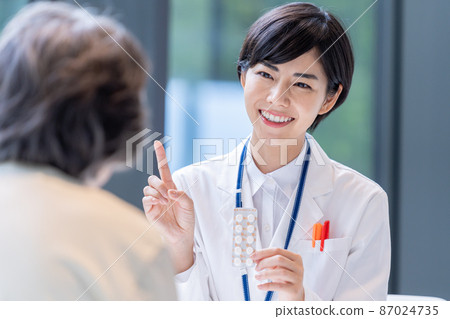 藥劑師給老人送藥 拍攝合作“LINK FOREST” 87024735