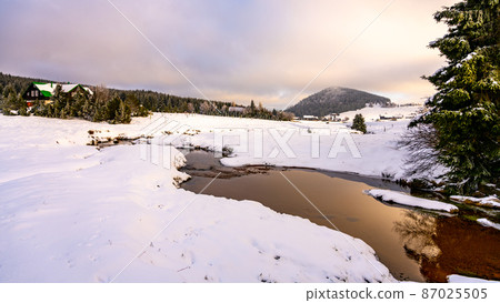 Wintertime landscape of Jizera Mountains 87025505
