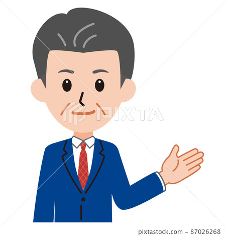 男性插圖 2 / 用手引導右側的矢量 87026268