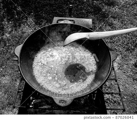 Photography to theme beautiful tasty rice grilled pilaf 87026841