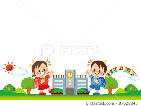 Frame, school, children, graduation ceremony,... - Stock Illustration  [87028845] - PIXTA