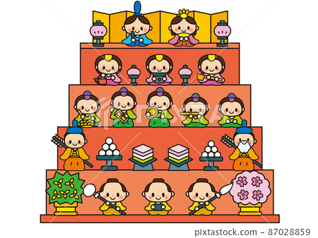 Hinamatsuri，Hinamatsuri，Hina-sama，Hina-sama，春天，Hina dolls，Hina matsuri，Set，Kawaii，Hina dolls，育兒 87028859