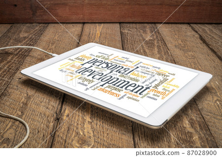 personal development word cloud on tablet personal development word cloud on tablet 87028900