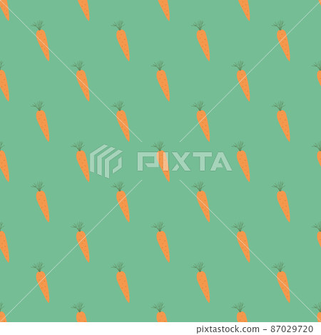 Carrot Vegetables seamless pattern. Vegetarian healthy bio food background, Vegan organic eco products. Vector illustration 87029720
