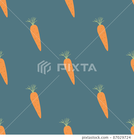 Carrot Vegetables seamless pattern. Vegetarian healthy bio food background, Vegan organic eco products. Vector illustration 87029724