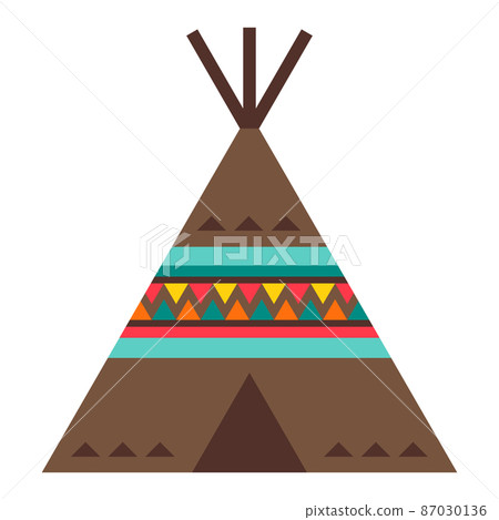 Illustration of american indians wigwam. Ethnic image in native style. Illustration of american indians wigwam. Ethnic image in native style. 87030136