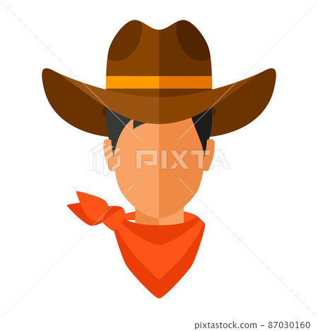 Illustration of cowboy avatar. Wild west object. Image for game or adventure. Illustration of cowboy avatar. Wild west object. Image for game or adventure. 87030160