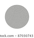Round shape with dotted texture. Black circle on white background. Vector illustration 87030743