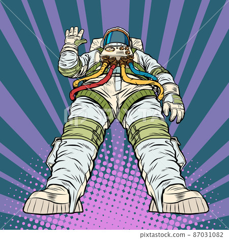 A giant astronaut in a majestic pose. Space exploration, hero of the universe 87031082