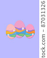 Easter card with imitation of paper crafts.  87031326